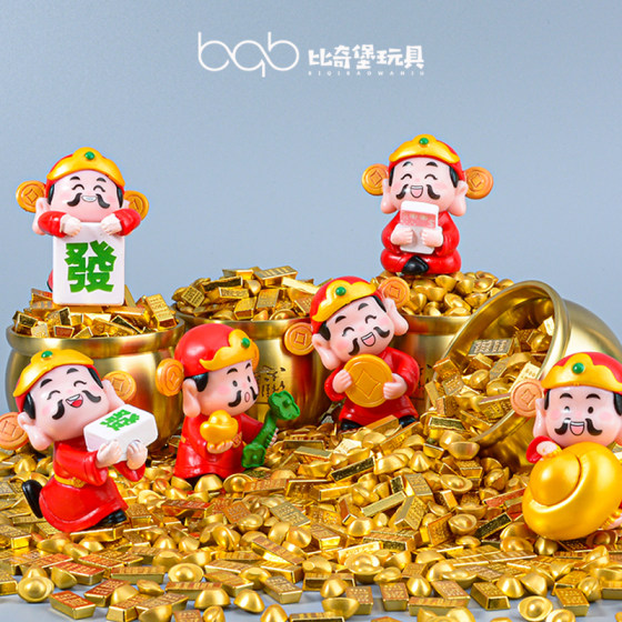 一桶金摆件金元宝金条聚宝盆纯铜招财聚财财神爷办公室桌面装饰品