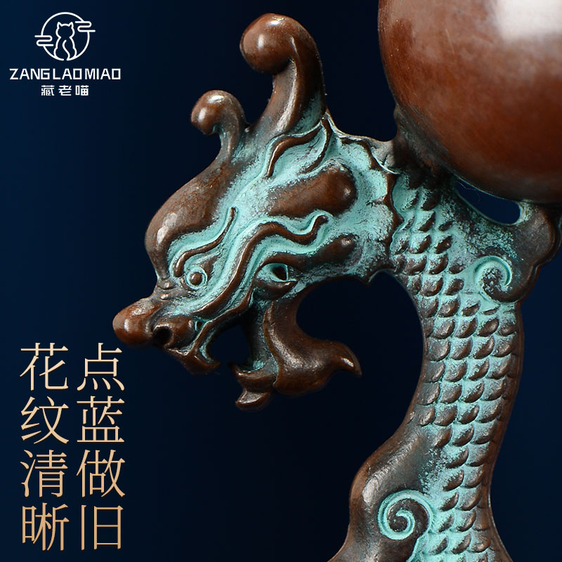 《荷叶高吊龙首炉倒流熏香炉》家用室内檀香炉 盘香塔香炉摆件