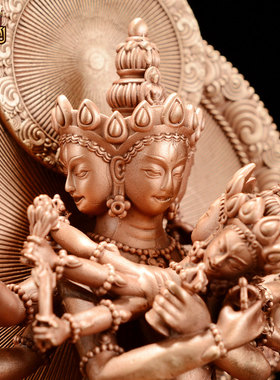 藏老喵铜像摆件密集金刚