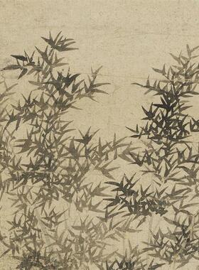 新品1:1元王蒙 修竹远山图q山水画卷彷古字画高清微喷复制临摹范
