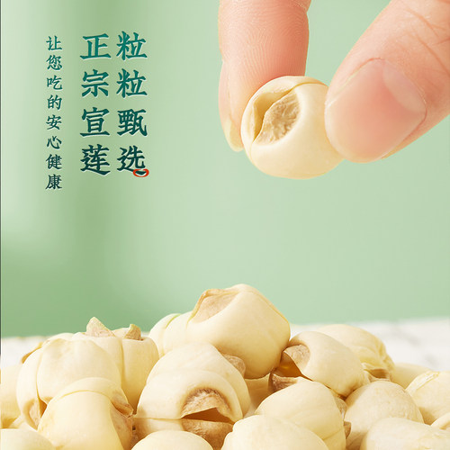 宣平贡莲白莲子干货500g软糯免泡去芯一级武义莲子宣莲无芯无熏硫 - 图1