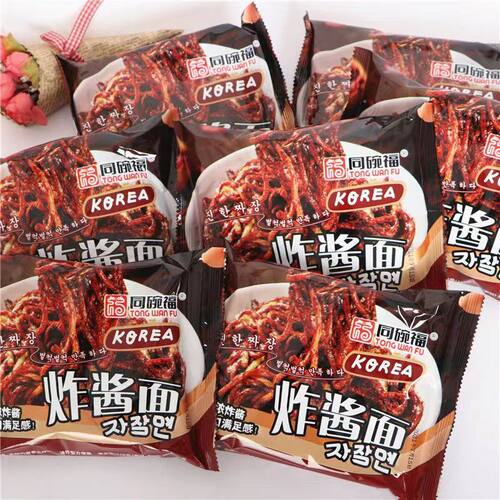 韩式炸酱面老北京泡面网红拌面一整箱64包方便面微甜零食 - 图0