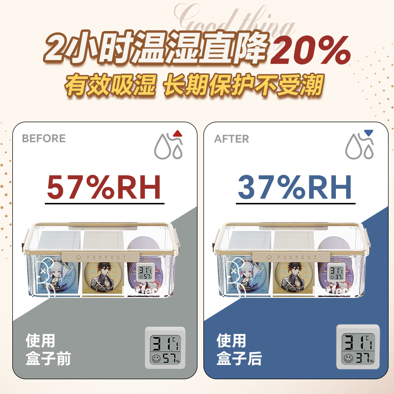天鼠吧唧收纳盒亚克力透明带盖子密封防潮徽章周边谷子防尘展示盒 - 图2