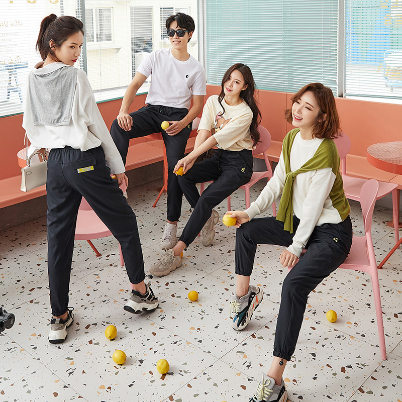 歌罗兰春秋款运动宽松黑色休闲裤 gerloean歌罗兰休闲裤