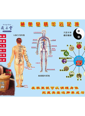 藏奥堂精华浴足液挂画中药泡脚店贴纸薰脚蒸足装饰画中医养生海报