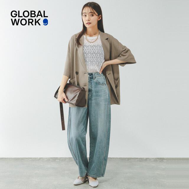GLOBAL WORK ເສື້ອຍືດແມ່ຍິງລະດູຮ້ອນ 2026 ຮູບແບບໃຫມ່ temperament hollow lace ແຂນສັ້ນ 647594