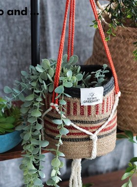 nikoand...田园风绿植编织花篮