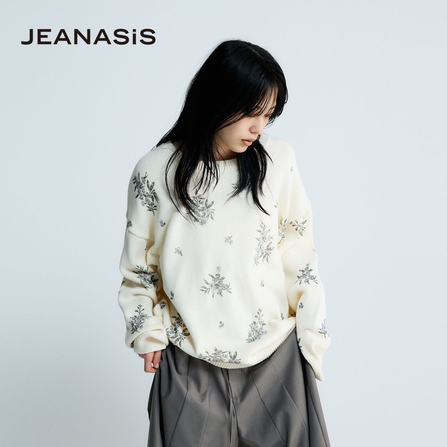 JEANASIS毛针织衫女2026春季新款棉质慵懒圆领套头毛衣650165,淘宝优惠券,粉丝福利购,淘宝优惠卷