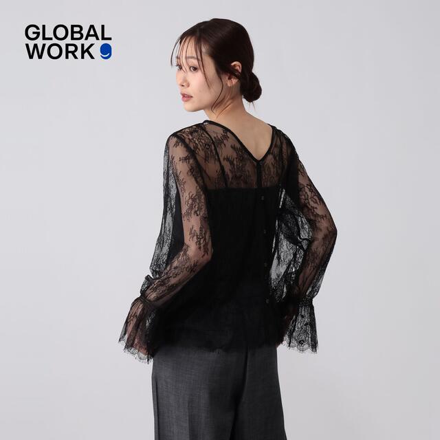 GLOBAL WORK Lace Shirt Women 2026 Summer New Thin Transparent Lace Shirt 667600