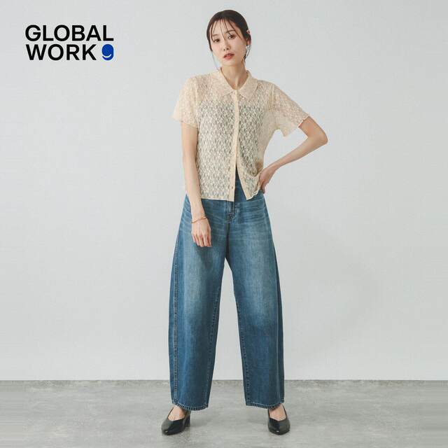 ເສື້ອຍືດແຂນຍາວ GLOBAL WORK ຜູ້ຍິງລະດູຮ້ອນປີ 2026 ເສື້ອຍືດແຂນສັ້ນ ແຂນສັ້ນ ເນື້ອບາງໆ 678430