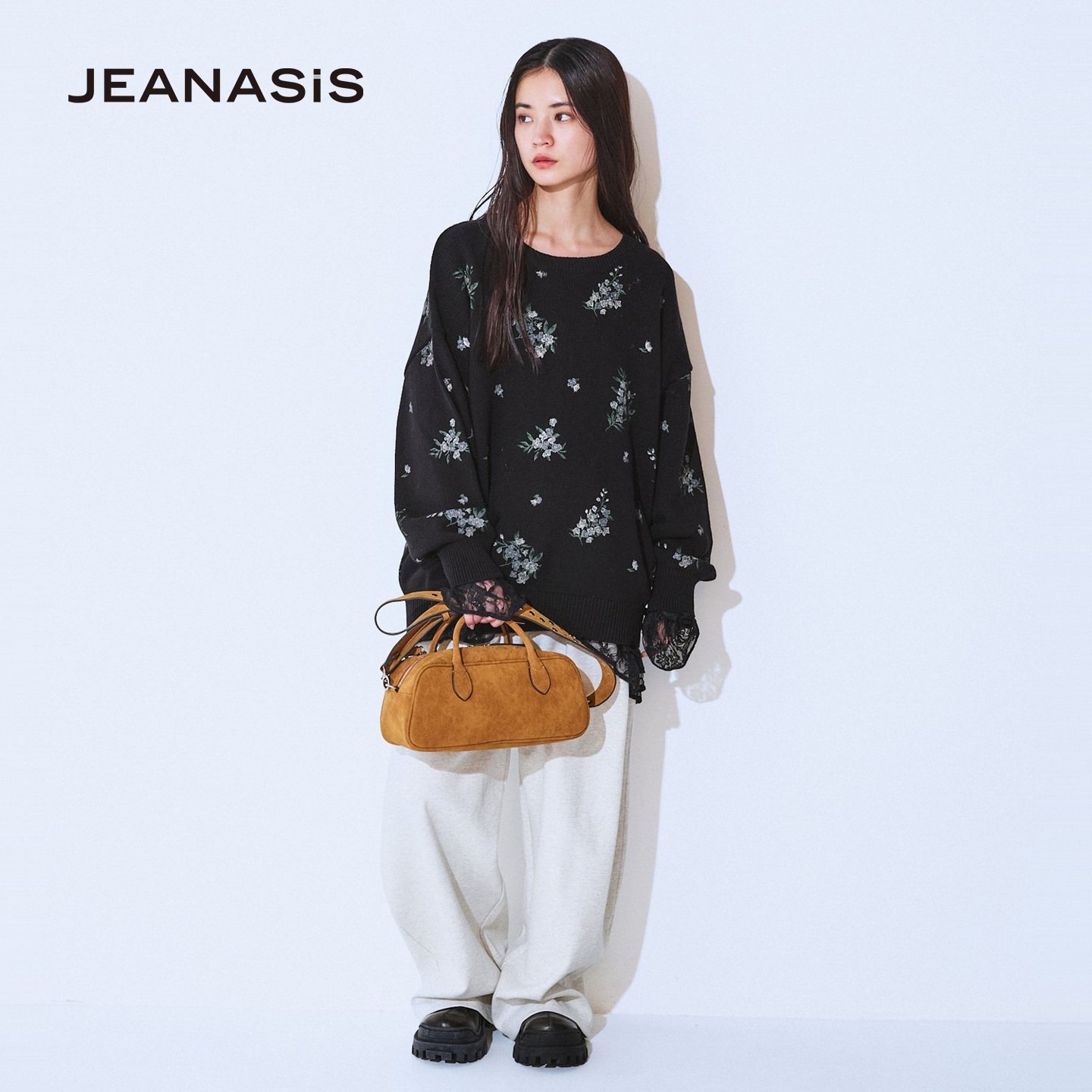 JEANASIS毛针织衫女2026春季新款棉质慵懒圆领套头毛衣650165,淘宝优惠券,粉丝福利购,淘宝优惠卷