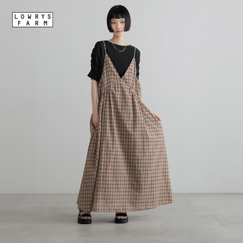 LOWRYS FARM连衣裙女2026夏季新款条纹V领吊带连衣裙668482 - 图1