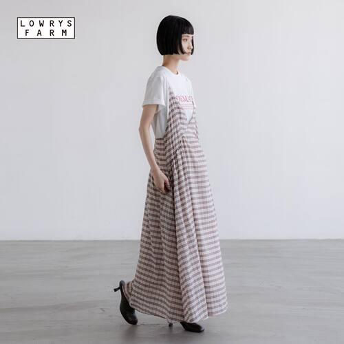 LOWRYS FARM连衣裙女2026夏季新款条纹V领吊带连衣裙668482 - 图3