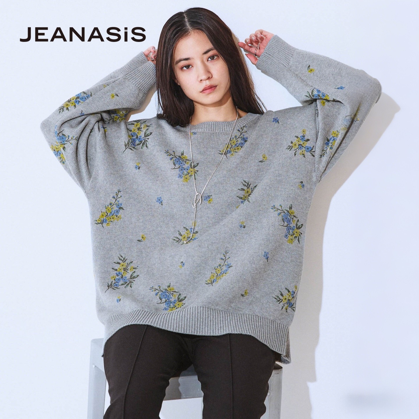 JEANASIS毛针织衫女2026春季新款棉质慵懒圆领套头毛衣650165,淘宝优惠券,粉丝福利购,淘宝优惠卷