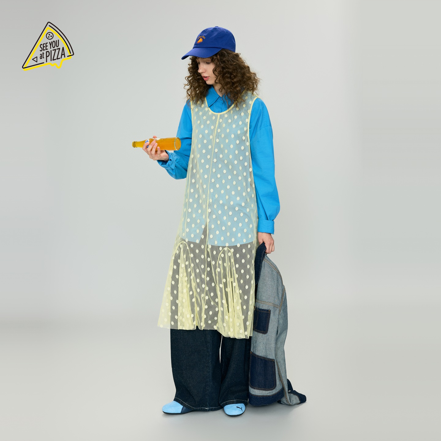 SEE YOU at PIZZA罩衫女24冬季新款时尚波点气质叠穿无袖衫249561 - 图2