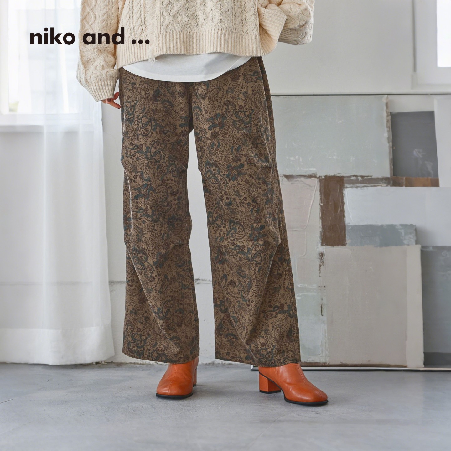 niko and ...裤子女2025冬季新款棉质复古灯芯绒宽松休闲裤590617,淘宝优惠券,粉丝福利购,淘宝优惠卷