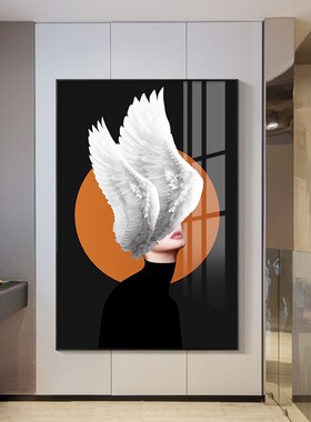 美女艺术人物橙色大气风装饰画