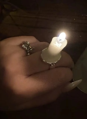 创意蜡烛戒指小众ins风饰品高
