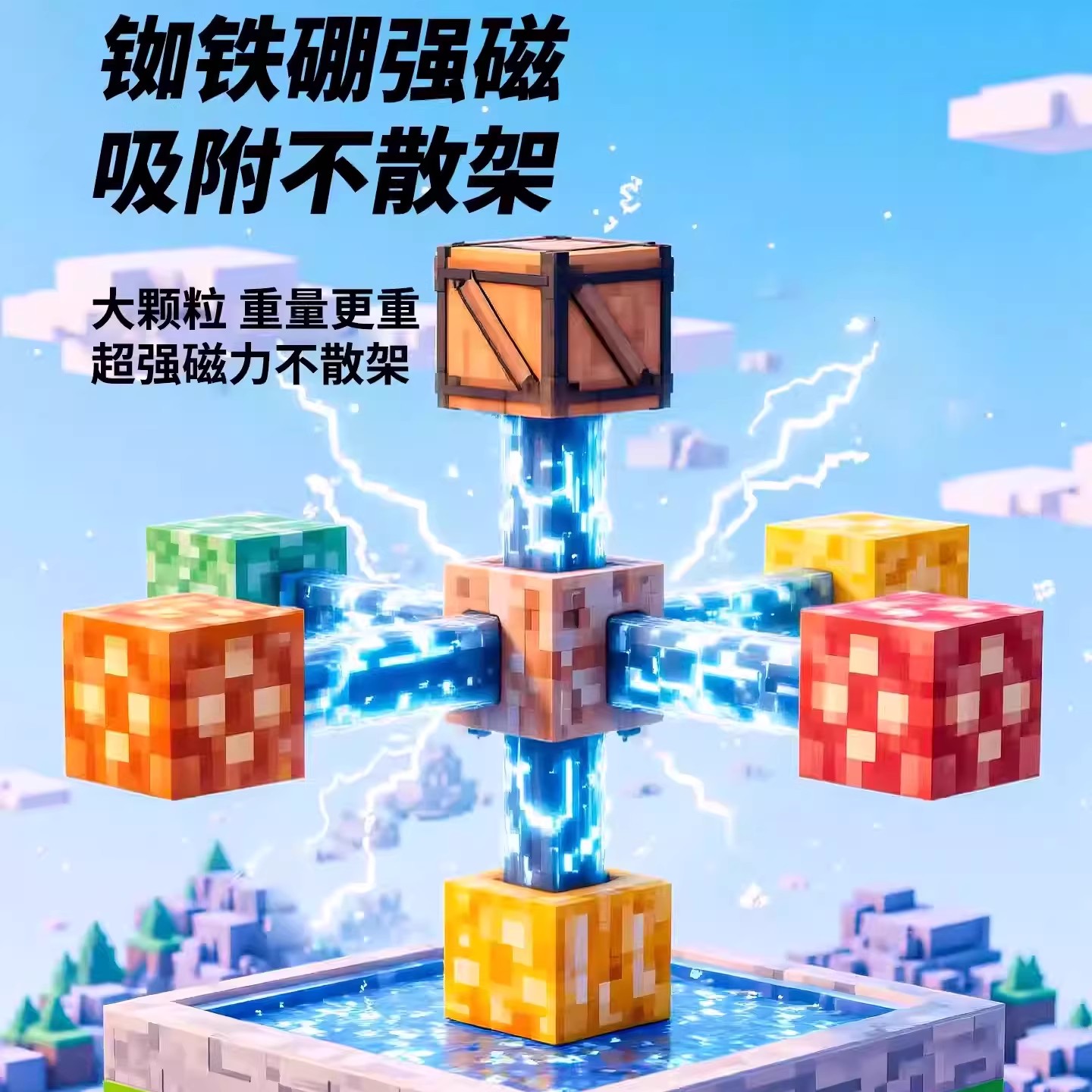 我的世界MC磁力方块积木磁铁拼装益智玩具周边方块男孩子儿童玩具 - 图3