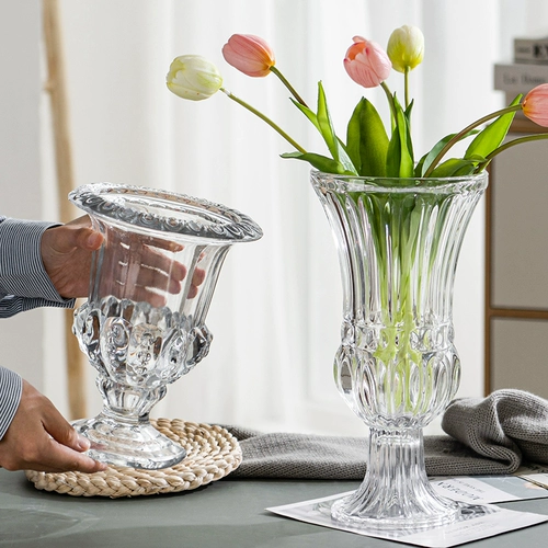Retro Creative Light Luxury Light Light Glass Vase Прозрачный цвет хрустального цветка цветка римская ваза Ins B & B