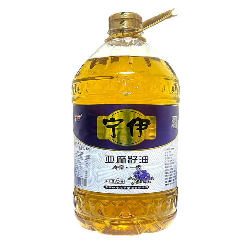 宁伊100%纯亚麻籽油一级冷榨食用油初榨孕妇高亚麻酸月子油5L桶装 - 图3