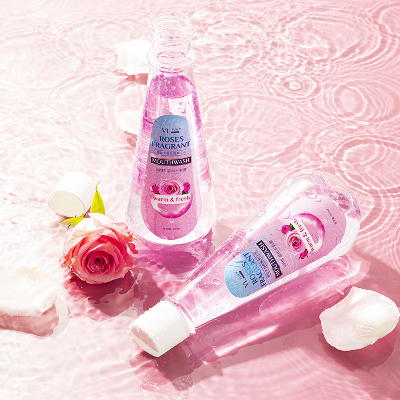 万光芳香玫瑰味女生清新口气漱口水 万光漱口水