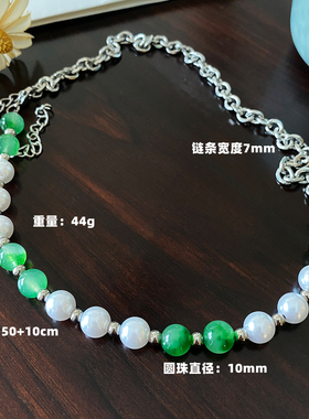 原创设计玉石ins项链男小众