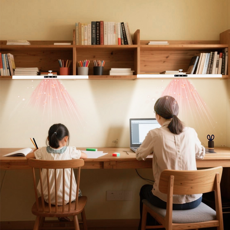 壁挂式护眼台灯学习专用全光谱书架夹式阅读灯家用长条柜桌大路灯 - 图1