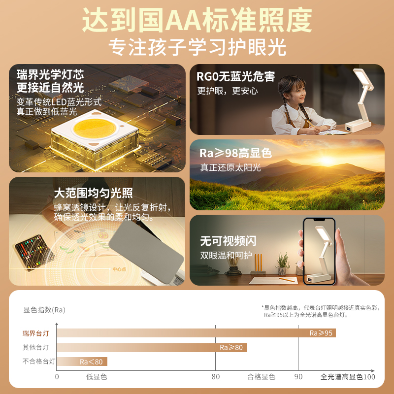 小台灯可充电款式护眼学习专用高中生大学生宿舍折叠便携超长续航