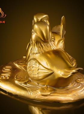 纯铜鸳鸯戏水摆件一对家居卧室美好祝福结婚礼品婚礼装饰品摆件