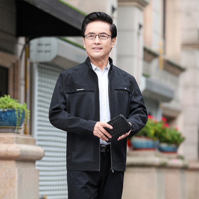 爸爸装40男装50岁父亲中老年夹克 珂柚熙夹克