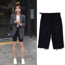 Pregnant Woman Jeans Summer Slim Fit Outside Wearing 50% Mid Pants Fashion Toabdominal Beating Bottom Pants Pregnant Woman Shorts Women Summer Dress