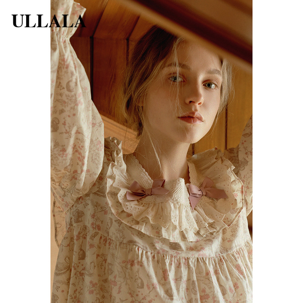 ullala韩国乌拉拉中长碎花薄款睡裙 ullala睡衣/家居服套装