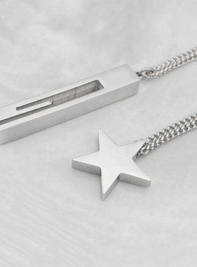 星星G字长条柱时尚个性男女项链