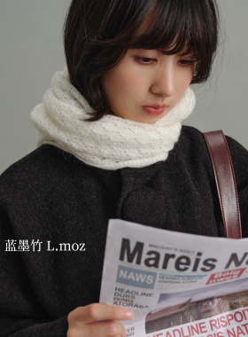 蓝墨竹 L.MOZ帽子女款2026新款秋季韩系氛围感头巾帽百搭围巾一体