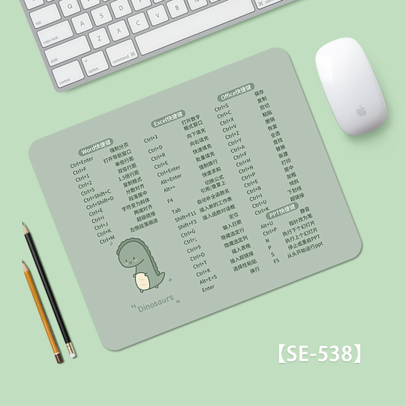 小号鼠标垫加厚办公快捷键大全PPT办公家用office电脑键盘垫Excel word学习书桌垫可爱男女生护腕软垫 - 图3