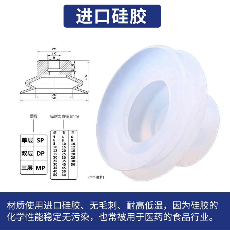 气动元件 天行大头SP/DP/MP三层机械手真空吸盘工业cnc配件硅胶嘴,淘宝优惠券,粉丝福利购,淘宝优惠卷
