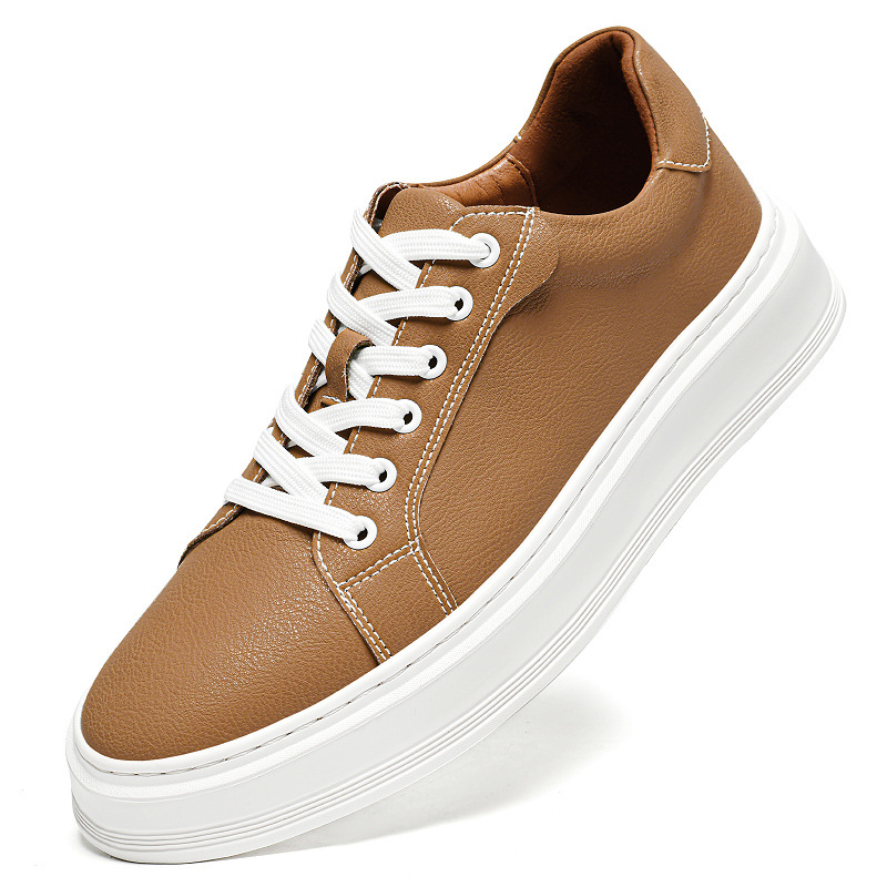 2025新款47加大码男鞋真皮46绿色板鞋潮鞋低腰灰色休闲运动鞋秋鞋 - 图3