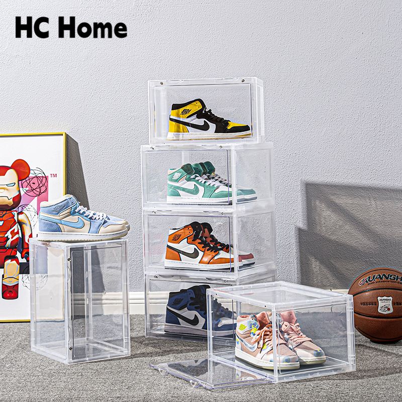 慧程亚克力透明鞋盒收纳盒子AJ球鞋防氧化柜塑料磁吸侧开展示鞋墙,淘宝优惠券,粉丝福利购,淘宝优惠卷