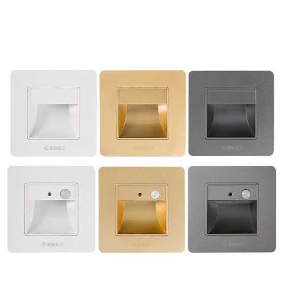 LED foot lamp 86 type night light hotel human body induction aisle stair step light embedded