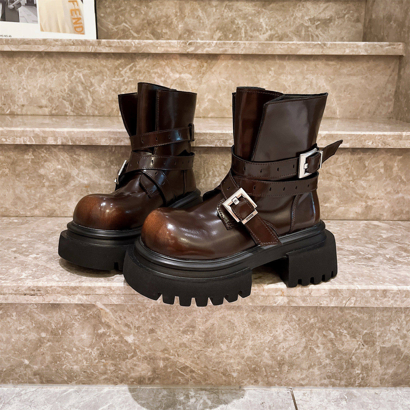 马丁靴2025新款大头短靴厚底松糕机车靴毒液靴切尔西靴小个子女鞋,淘宝优惠券,粉丝福利购,淘宝优惠卷