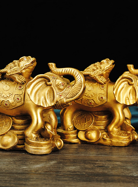 纯铜大象摆件元宝福禄象