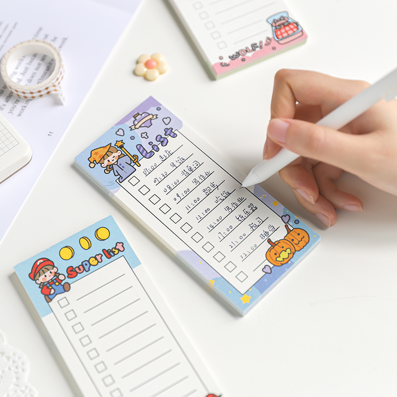 可爱卡通少女心ins高颜值便利贴todolist便签日计划本学生用打卡 - 图0