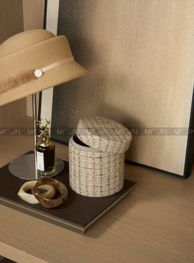 MOON慕空间样板房衣帽间收纳盒摆件收纳桶小香风收纳箱装饰品陈列