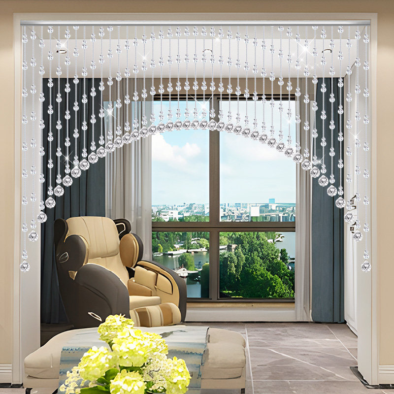网红水晶珠帘免打孔门帘葫芦装饰隔断玄关过道洗手间卧室珠链挂帘,淘宝优惠券,粉丝福利购,淘宝优惠卷