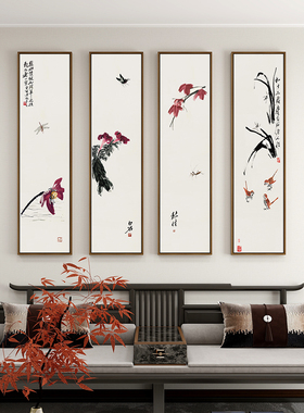 齐白石新中式禅意挂画茶室
