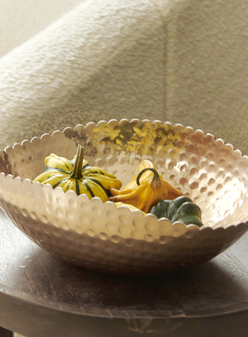 印度进口金属花盆果盘装饰摆件