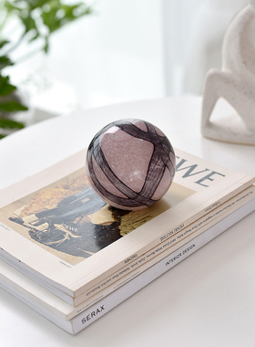 北欧现代简约几何装饰圆球摆件样板间售楼处书房客厅玄关桌面摆设