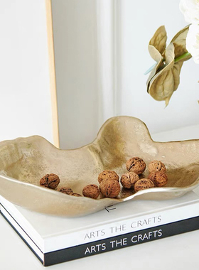 北欧简约现代创意铝制托盘果盘摆件样板间酒店餐厅客厅桌面装饰品