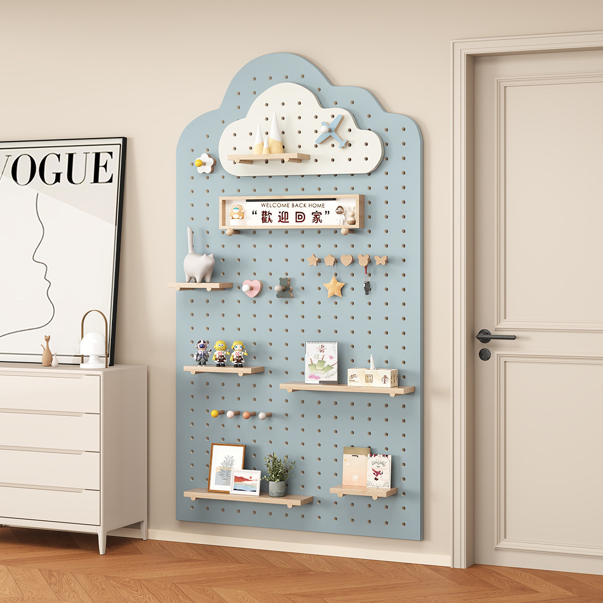 Solid wood hole board storage rack